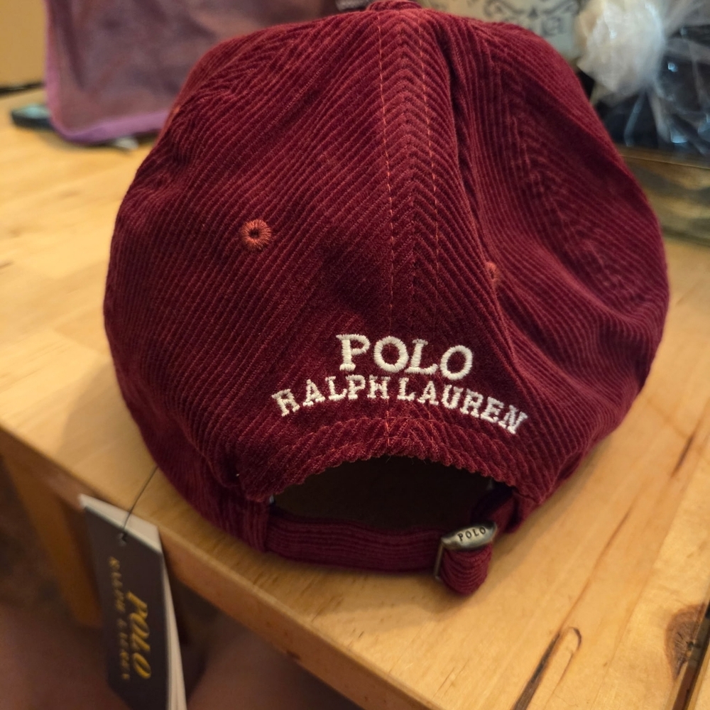 Polo by Ralph Lauren Men's Burgundy Corduroy Polo Player Hat - Picture 4 of 8